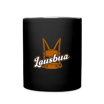 Trachtenshirt Bayern Volksfest Lausbua - Tasse einfarbig - Schwarz - Vorne