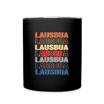 Trachtenshirt Bayern Volksfest Lausbua - Tasse einfarbig - Schwarz - Vorne