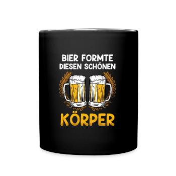 Bier formte diesen schönen Körper Bayern Herren - Tasse einfarbig - Schwarz - Vorne