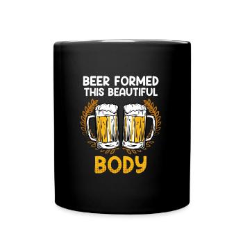 Bier formte diesen schönen Körper Bayern Herren - Tasse einfarbig - Schwarz - Vorne