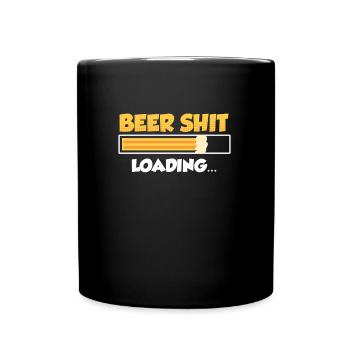 Bierschiss loading - Tasse einfarbig - Schwarz - Vorne