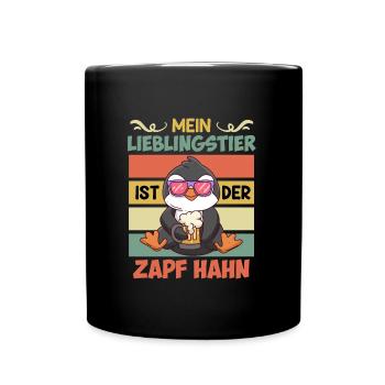 Mein Lieblingstier ist der Zapfhahn Männer Bier - Tasse einfarbig - Schwarz - Vorne