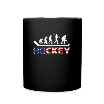 USA Eishockey Spieler Hockey Evolution - Tasse einfarbig - Schwarz - Vorne