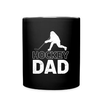 Eishockey Vater Hockey Papa - Tasse einfarbig - Schwarz - Vorne
