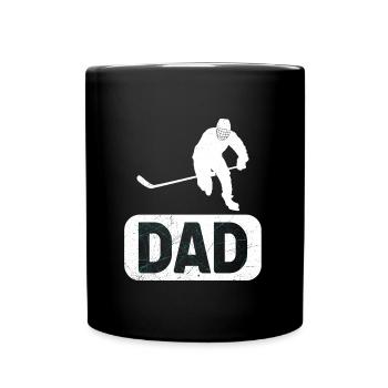 Eishockey Vater Hockey Papa - Tasse einfarbig - Schwarz - Vorne