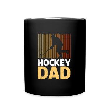 Eishockey Vater Hockey Papa - Tasse einfarbig - Schwarz - Vorne