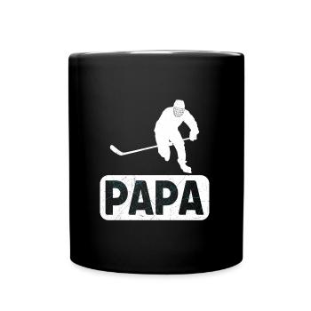Eishockey Vater Hockey Papa - Tasse einfarbig - Schwarz - Vorne