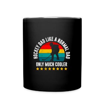 Eishockey Papa nur viel cooler - Tasse einfarbig - Schwarz - Vorne