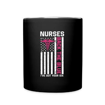 Soutien infirmier à la police - Mug uni - noir - Devant