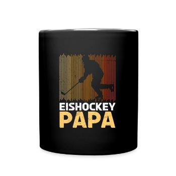 Eishockey Vater Hockey Papa - Tasse einfarbig - Schwarz - Vorne