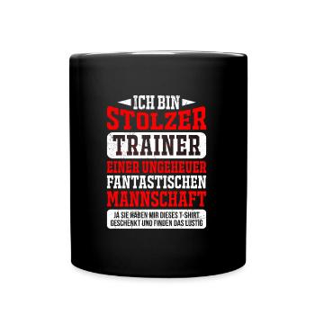 Stolzer Eishockey Trainer Hockey Mannschaft - Tasse einfarbig - Schwarz - Vorne