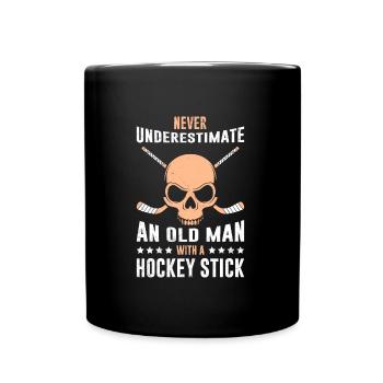 Ne sous-estimez jamais un bâton de hockey sur glace pour homme - Mug uni - noir - Devant