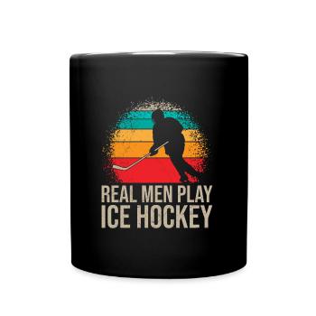 Les vrais gars jouent au hockey sur glace - Mug uni - noir - Devant
