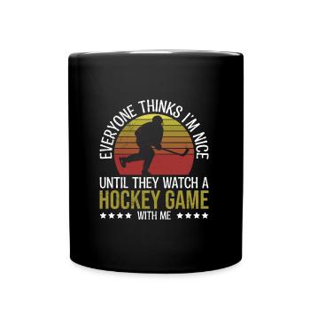 Ice hockey is only howled when it bleeds - Full Colour Mug - black - Front