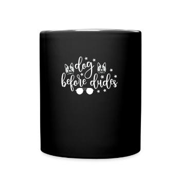Chiens devant les gars - Mug uni - noir - Devant