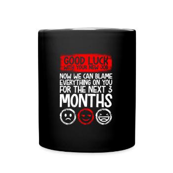Good luck new job colleague job change - Full Colour Mug - black - Front