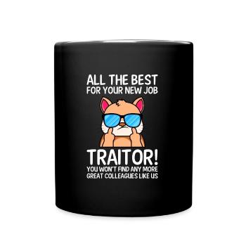 Good luck new job colleague job change - Full Colour Mug - black - Front