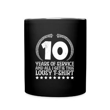 Service anniversary 10 years of service Anniversary - Full Colour Mug - black - Front