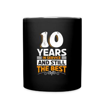 10 years of work service anniversary - Full Colour Mug - black - Front