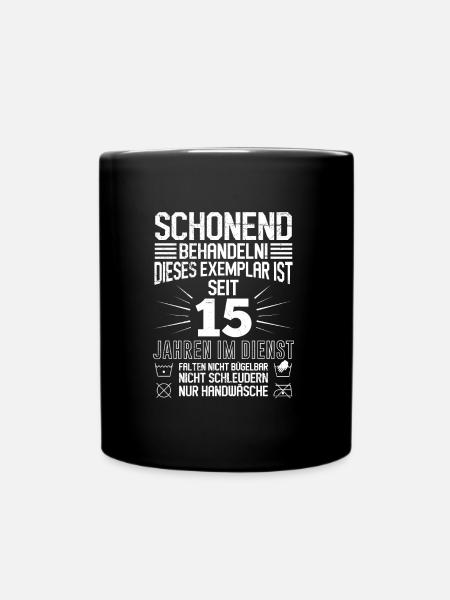 Dienstjubiläum 15 Jahre Firmenjubiläum - Tasse einfarbig - Schwarz