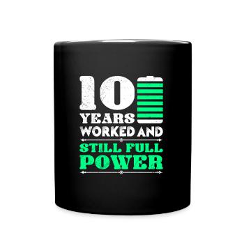 Service anniversary 10 years company anniversary - Full Colour Mug - black - Front