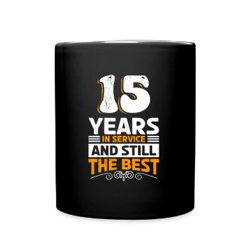 Company anniversary 15 years in service - Full Colour Mug - black - Front