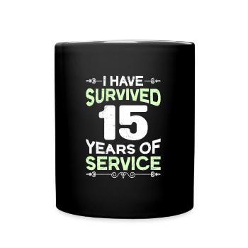 Service anniversary 15 years company anniversary - Full Colour Mug - black - Front