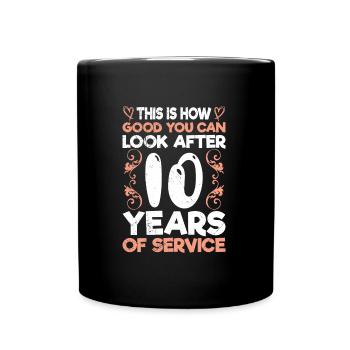 10th company anniversary 10 years service anniversary - Full Colour Mug - black - Front