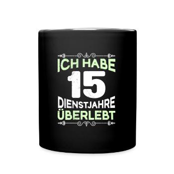 Dienstjubiläum 15 Jahre Firmenjubiläum - Tasse einfarbig - Schwarz - Vorne