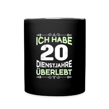 Dienstjubiläum 20 Jahre Arbeit Firmenjubiläum - Tasse einfarbig - Schwarz - Vorne