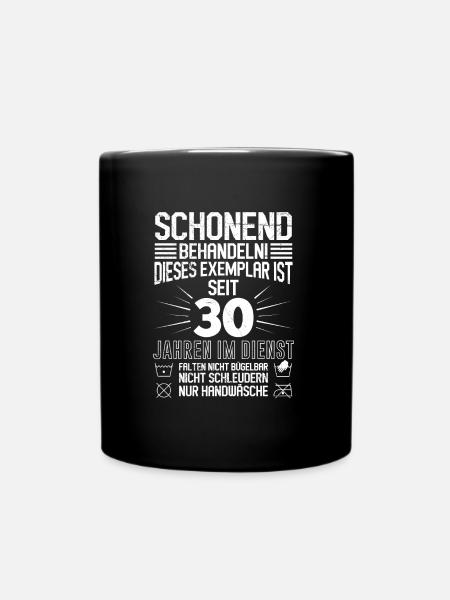 30 Jahre Arbeitsjubiläum 30 Dienstjahre - Tasse einfarbig - Schwarz