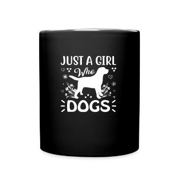 JUSTE UNE FILLE QUI AIME LES CHIENS - Mug uni - noir - Devant