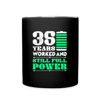 35 years of work 30 years of service anniversary - Full Colour Mug - black - Front