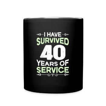40 Jahre Arbeit Dienstjubiläum 40 Jahre - Tasse einfarbig - Schwarz - Vorne