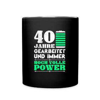 Dienstjubiläum 40 Jahre Firmenjubiläum - Tasse einfarbig - Schwarz - Vorne