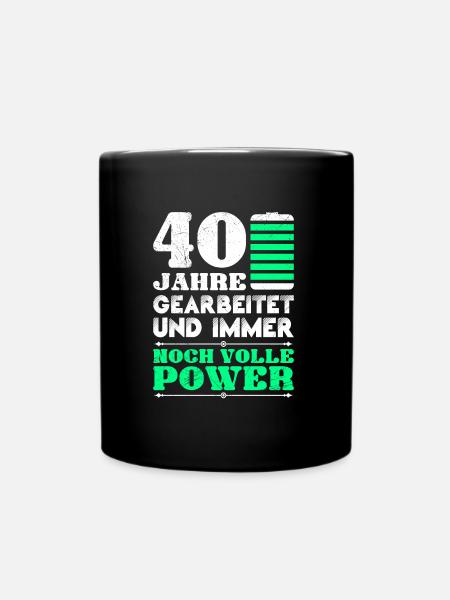 Dienstjubiläum 40 Jahre Firmenjubiläum - Tasse einfarbig - Schwarz