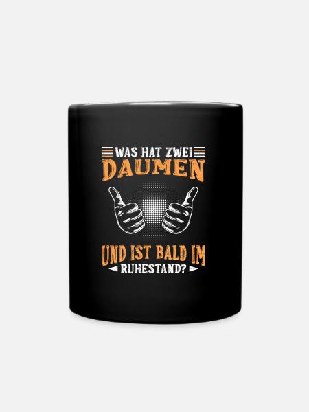 Daumen hoch Ruhestand Kollege Abschied - Tasse einfarbig - Schwarz