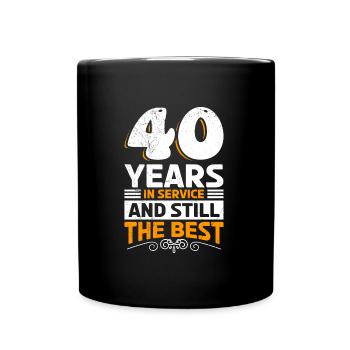 40 Jahre Arbeit Dienstjubiläum 40 Jahre - Tasse einfarbig - Schwarz - Vorne