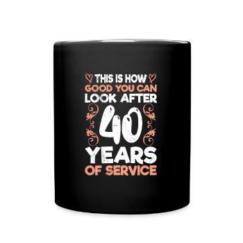 40 years of service 40 years of work anniversary - Full Colour Mug - black - Front