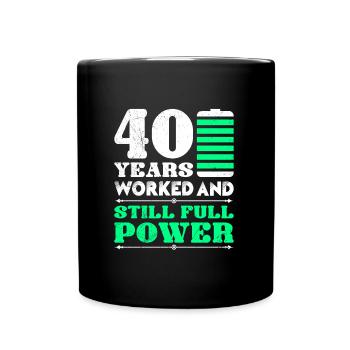 Service anniversary 40 years company anniversary - Full Colour Mug - black - Front