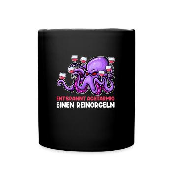 Achtarmig einen reinorgeln Bier - Tasse einfarbig - Schwarz - Vorne