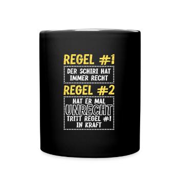 Schiedsrichter Regeln Schiri - Tasse einfarbig - Schwarz - Vorne
