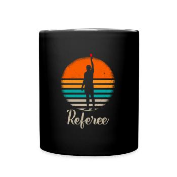 Vintage Schiedsrichter rote Karte Schiri - Tasse einfarbig - Schwarz - Vorne