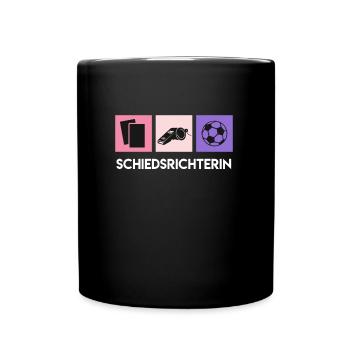 Vintage Schiedsrichterin - Tasse einfarbig - Schwarz - Vorne