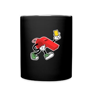 Sifflet de l’arbitre avec carton jaune Shiri - Mug uni - noir - Devant