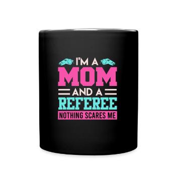 Maman et arbitre - Mug uni - noir - Devant