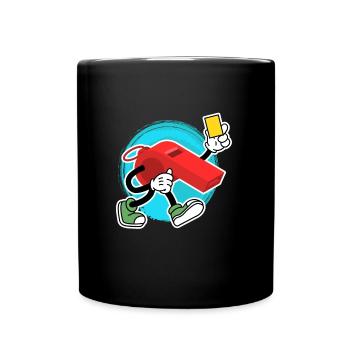 Sifflet de l’arbitre avec carton jaune Shiri - Mug uni - noir - Devant