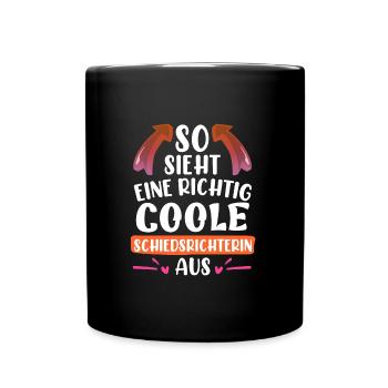 So sieht eine coole Schiedsrichterin aus - Tasse einfarbig - Schwarz - Vorne