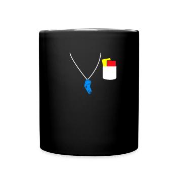 L’arbitre siffle un carton jaune carton rouge - Mug uni - noir - Devant
