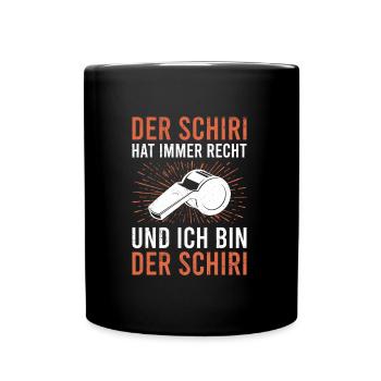 Schiedsrichter hat immer Recht - Tasse einfarbig - Schwarz - Vorne